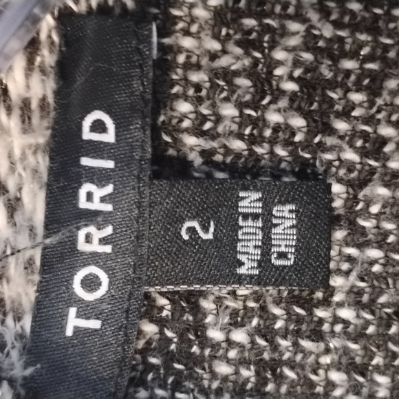 Torrid Moto Style Drape Front Cardigan Jacket Gold Metallic Detail Size 2 - Picture 7 of 13